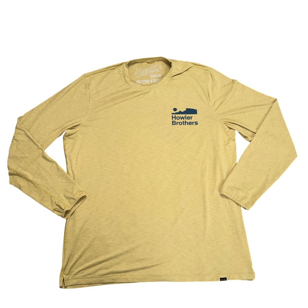 Howler Brothers Tech T Men XL Yellow Good Long Sleeve UPF 50 Sun Shirt